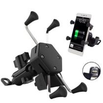 Suporte de Celular Articulado com Carregador USB e Garra para Motocicleta, GPS e Pinça de Aranha - LK
