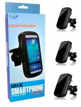 Suporte de Celular Capa p/ Fixar Guidão Moto Bike Imperveavel - 3 Unidades