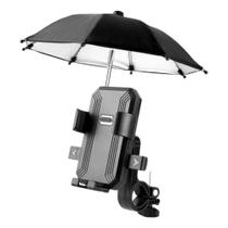 Suporte de celular com guarda-chuva para moto bike patinete ajustável 360 proteção sol e chuva