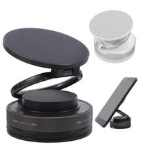 Suporte de Celular para Carro Magnético 360 Anel Magnético Anti Tremor Rotação Livre Fixação a Vácuo Design Compacto