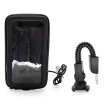 Suporte de celular para moto à prova d'água com carregador usb 2a - tomate mtg-016m Suporte de celular para moto à prova d'água com carregador usb 2a - tomate mtg-016m