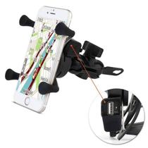 Suporte de celular para moto e bicicleta com carregador usb
