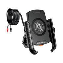 Suporte de Celular para Motocicleta com Carregamento Sem Fio e USB Rápido