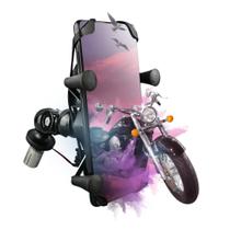 Suporte de Celular para Motos e Bicicletas Carregador USB e Rotação 360 Graus, Base de Ferro, Proteção de Carga e Instalação Simples Suporte de Celular para Motos e Bicicletas Carregador USB e Rotação 360 Graus, Base de Ferro, Proteção de Carga e Instalação Simples