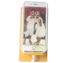 Suporte de celular smartphone de mesa universal amarelo com espelho