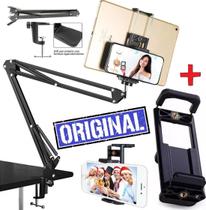 Suporte de Celular Tablet Apoio De Mesa Haste Metal Móvel Braço Articulado Pedestal Ajustável Universal Vídeo Live
