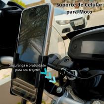 Suporte de Celular Telefone De Aço Preto Motos Bicicletas Ajustável Universal Aço Resistente Suporte de Celular Telefone De Aço Preto Motos Bicicletas Ajustável Universal Aço Resistente