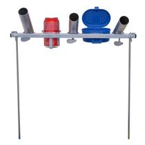 Suporte de chão desmontável para varas de pesca - tipo caneca - capacidade para 03 varas e porta lata integrado Suporte de chão desmontável para varas de pesca - tipo caneca - capacidade para 03 varas e porta lata integrado