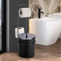 Suporte De Chão Para Papel Higienico Com Lixeira 5 Litros Linha Onix