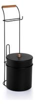 Suporte De Chão Para Papel Higiênico Com Lixeira Tampa 5L Preto Eco Desing Arthi