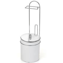 Suporte de Chão para Papel Higiênico de Aço Cromado com Lixeira e Tampa - 1245 - ARTHI