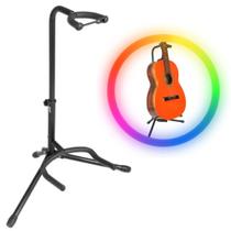 Suporte de Chão Tonante Preto Pedestal Estrutura Tubular de Aço Reforçado Dobrável Para Violão Guitarra Baixo Suporte de Chão Tonante Preto Pedestal Estrutura Tubular de Aço Reforçado Dobrável Para Violão Guitarra Baixo