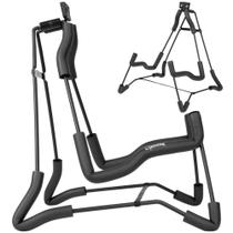 Suporte de Chão Tonante Tipo Cavalete Aço Reforçado Para Violão Guitarra Baixo Cavaco Viola Compacto, Portátil e Emborrachado