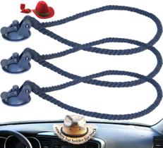 Suporte de chapéu Car Cowboy, pacote com 3 unidades, corda de algodão Strong Suction