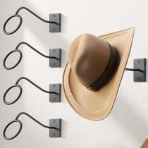 Suporte de Chapéu Cowboy Cinati - Pacote com 4 Porta-Chapés de Metal para Parede