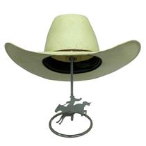 Suporte de chapéu portátil cavalo de rodeio prata inox mesa criados lojas vitrines fazendas sítios chácaras