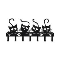 Suporte De Chaves De Metal Preto Montado Na Parede Com 5 Ganchos Organizador Decorativo De Chaves