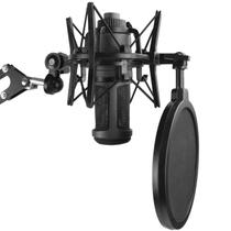 Suporte de choque com filtro Pop para microfone condensador AT2020 Suporte de choque com filtro Pop para microfone condensador AT2020