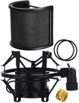 Suporte de choque para microfone com filtro pop BTOOP para microfone de 46-51mm
