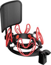 Suporte de Choque para Microfone com Filtro Pop - Ideal para Microfones Condensador