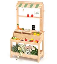 Suporte de compras PairPear Wooden Mud Grocery Stand 2 em 1