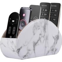 Suporte de controle remoto RHCSZ Leather 5 compartimentos branco Suporte de controle remoto RHCSZ Leather 5 compartimentos branco