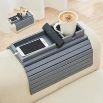 Suporte de copo de sofá GEHE, bandeja removível de bambu anti-queda