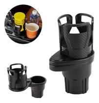 Suporte de Copo para Carro Giratório 360 Portátil Multiuso com Porta-Garrafa e Potes Duplo