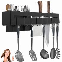 Suporte De Cozinha Porta Talheres Facas 50cm Com 8 Ganchos Moderno