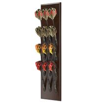 Suporte de dardos CC-Exquisite montado na parede Black Wood 12 dardos Suporte de dardos CC-Exquisite montado na parede Black Wood 12 dardos