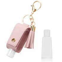 Suporte de desinfetante para mãos Unaone 30 ml de couro com chaveiro rosa Suporte de desinfetante para mãos Unaone 30 ml de couro com chaveiro rosa