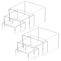 Suporte de elevadores de exibição: acrílico NIUBEE, 3 etapas, transparente, 2 conjuntos Suporte de elevadores de exibição: acrílico NIUBEE, 3 etapas, transparente, 2 conjuntos