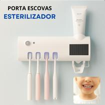 Suporte de Escova de Dentes com Esterilizador UV e Dispenser Automático Suporte de Escova de Dentes com Esterilizador UV e Dispenser Automático