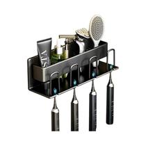 Suporte De Escova De Dentes E Pasta De Dente De Alumínio Montado Na Parede, Acessórios Para Banheiro - NONE Suporte De Escova De Dentes E Pasta De Dente De Alumínio Montado Na Parede, Acessórios Para Banheiro - NONE