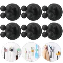 Suporte de escova de dentes iBetterLife para parede de chuveiro, silicone preto Suporte de escova de dentes iBetterLife para parede de chuveiro, silicone preto