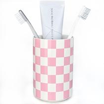 Suporte de escova de dentes Nakor Home Ceramic Pink para banheiro