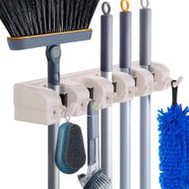 Suporte de esfregão de vassoura para montagem na parede HYRIXDIRECT Heavy Duty Organizer Suporte de esfregão de vassoura para montagem na parede HYRIXDIRECT Heavy Duty Organizer
