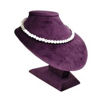 Suporte De Exibição De Joias Em Veludo Roxo Para Anéis, Brincos E Colares, Bandeja Elegante E Nobre