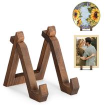 Suporte de exibição de placas ANBOXIT Suporte de placa triangular de madeira de 15 cm