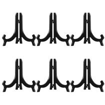 Suporte de exibição HESTYA Acrylic Easel 7 polegadas, pacote com 6 (preto)