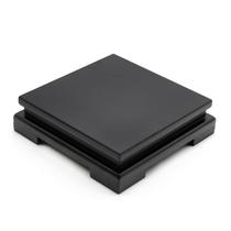 Suporte de exibição MDEOOSKY quadrado de madeira 17x17x4,3 cm (preto)