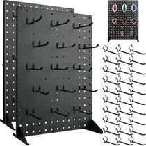 Suporte de exibição Pegboard SIBRANT, 2 unidades com 30 ganchos, aço preto Suporte de exibição Pegboard SIBRANT, 2 unidades com 30 ganchos, aço preto