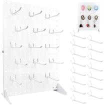 Suporte de exibição SIBRANT Metal Pegboard com 15 ganchos brancos Suporte de exibição SIBRANT Metal Pegboard com 15 ganchos brancos