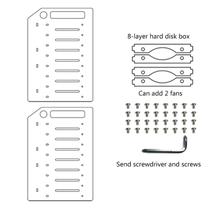 Suporte de expansão da gaiola de disco rígido mecânico de disco rígido externo 3.5 desktop transparente caixa de disco rígido acrílico - 8 andares