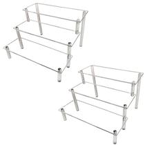 Suporte de exposição AZEAM Acrylic 3 camadas para cupcake Perfume Clear