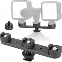 Suporte de extensão Triple Cold Shoe ChromLives para câmera Suporte de extensão Triple Cold Shoe ChromLives para câmera