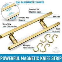 Suporte de faca magnética em aço inox (12 pds) - Resistente e prático