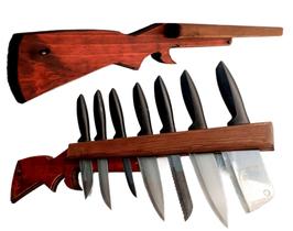 Suporte de Facas de Parede em Madeira modelo Escopeta