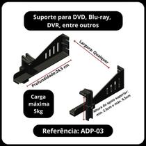 Suporte De ferro de Parede fixo Para aparelhos Dvd Receptores Dvr Com Haste Flexivel 24,5 comprimento com altura flexivel