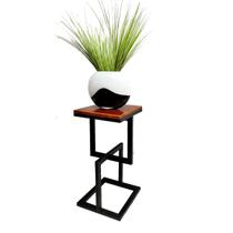Suporte de Ferro e Madeira Para Vasos e plantas de chão modelo ELO Estilo Industrial